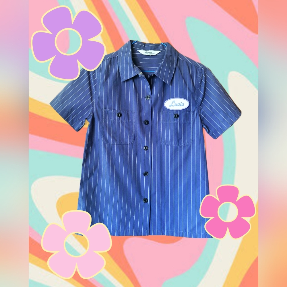 Navy Blue Pinstripe Lucie Mechanic Shirt